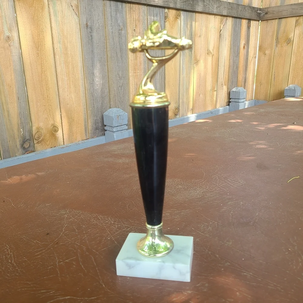 Vintage‎ Gold and Black Trophy with Marble Base